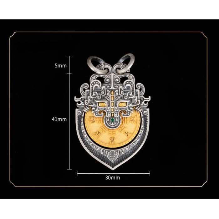 Vintage Tibetan Buddhist Mountain Ghost Silver Pendant