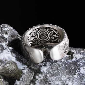 Designer Handcarved Boutique Vintage Five Thunderbolt Amulet Sterling Silver Ring