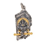 Handmade Vintage Mahakala Tibetan Buddhist Silver Pendant Amulet