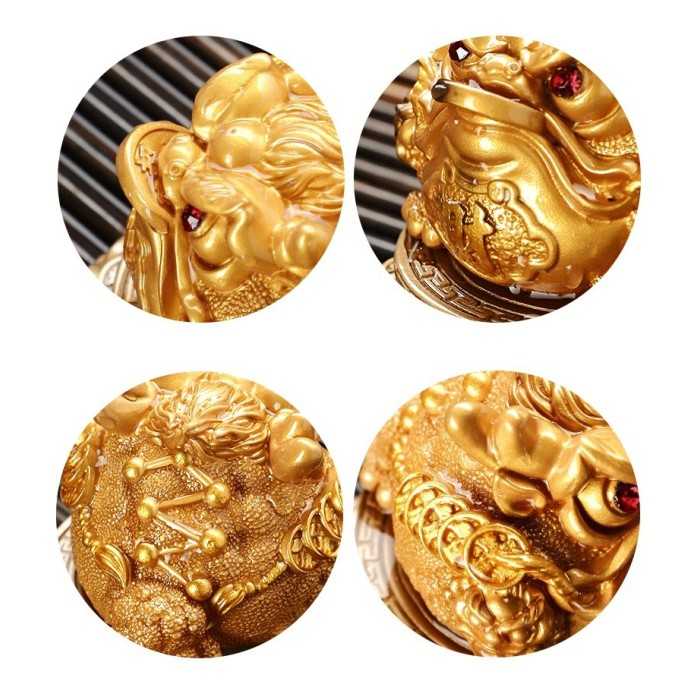 Mooras Chinese Style Fortunes Tea Pet Spinning Golden Toad