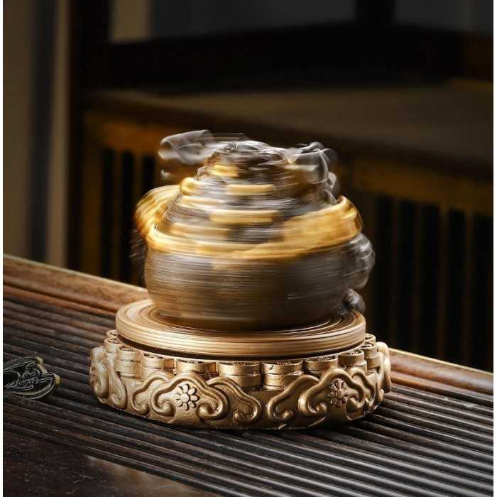Mooras Chinese Style Fortunes Tea Pet Spinning Golden Toad