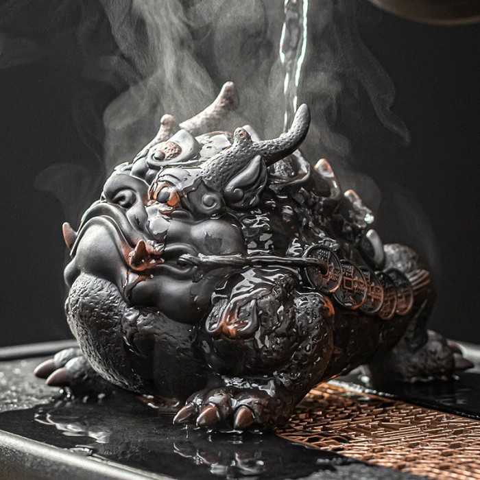 Mooras Hand-carved Fortune Tea Pet Tyrannosaurus Toad