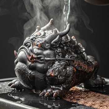 Mooras Hand-carved Fortune Tea Pet Tyrannosaurus Toad