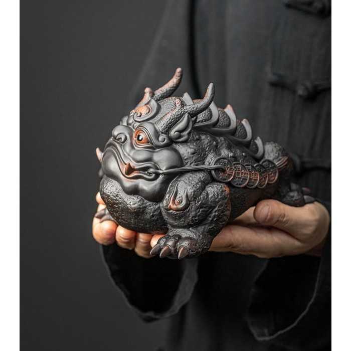 Mooras Hand-carved Fortune Tea Pet Tyrannosaurus Toad