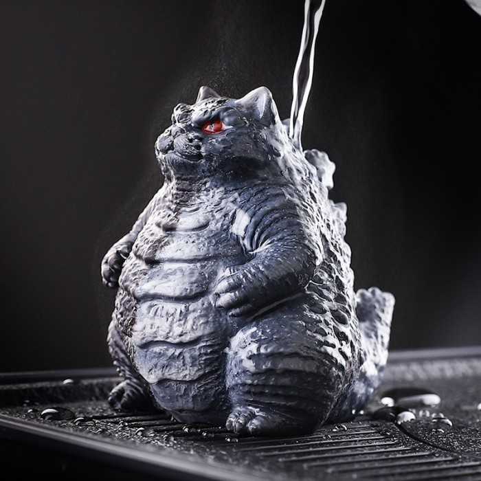 Mooras Hand-carved Color-changing Meowzilla Tea Pet