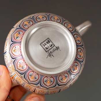 Designer Handmade Dentin Silver-Plated Ceramic Tea Set Gift