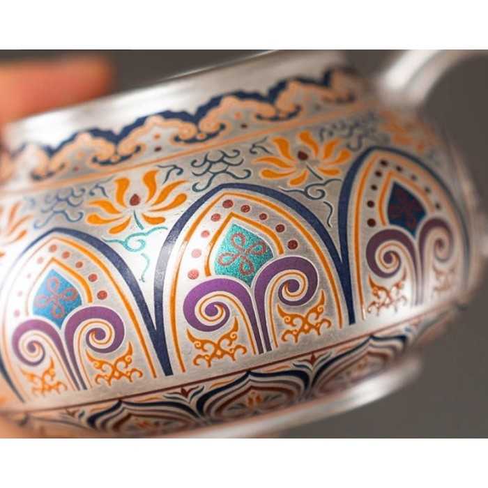 Designer Handmade Dentin Silver-Plated Ceramic Tea Set Gift