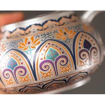 Designer Handmade Dentin Silver-Plated Ceramic Tea Set Gift