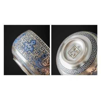 Designer Handmade blue and white (porcelain) Silver-Plated Ceramic Tea Set