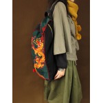 Orient Dragon - Handcrafted Vintage Ethnic Backpack Chinese Embroidered Bag