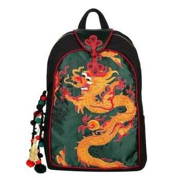Orient Dragon - Handcrafted Vintage Ethnic Backpack Chinese Embroidered Bag