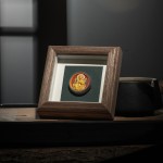 Mooras Hand-painted Tibetan Buddhist 3D Thangka Caca Green Tara Table Frame 4.3x4.3