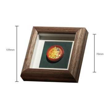 Mooras Hand-painted Tibetan Buddhist 3D Thangka Caca Green Tara Table Frame 4.3x4.3