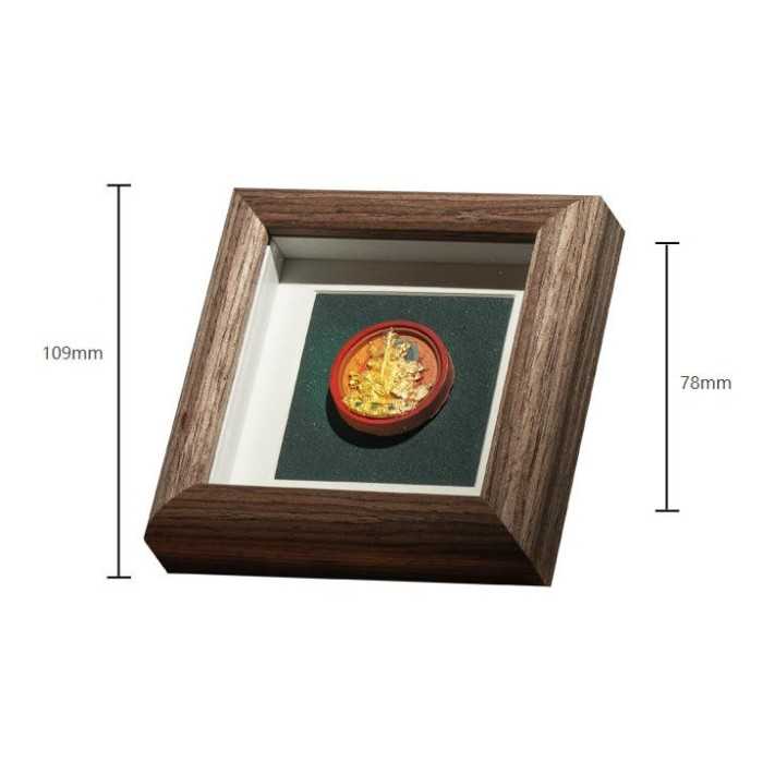 Mooras Hand-painted Tibetan Buddhist 3D Thangka Caca The Fifth Lord Table Frame 4.3x4.3