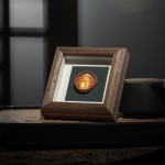Mooras Hand-painted Tibetan Buddhist 3D Thangka Caca The Fifth Lord Table Frame 4.3x4.3