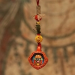 Mooras Ethnic Handmade 3D Tibetan Buddha Zakiram Thangka Keychain & Phone Charm Amulet