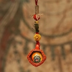 Mooras Handmade 3D Tibetan Buddha Mahakala Thangka Keychain & Phone Charm Amulet