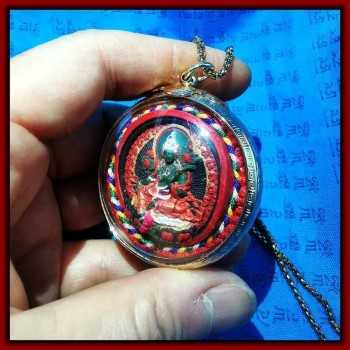 Mooras Handmade 3D Thangka Buddha Green Tara Pendant Necklace