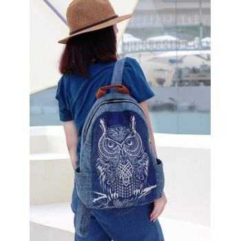 Owl - Hand-painted Ethnic Backpack