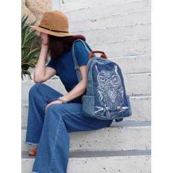 Owl - Hand-painted Ethnic Backpack