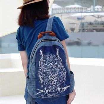 Owl - Hand-painted Ethnic Backpack