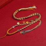 Hand-woven Five Gods of Wealth Rope Necklace for Ethnic Pendant Orange