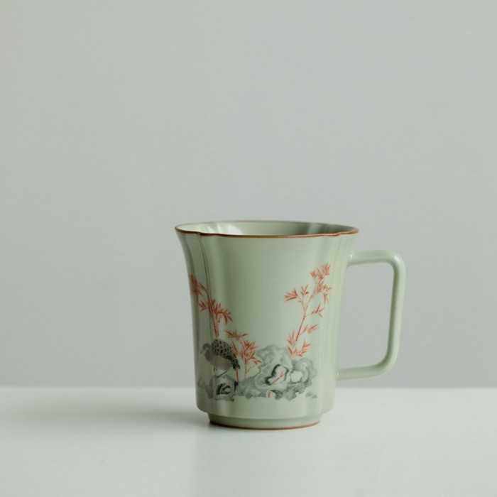 Ru Kiln–Inspired Ceramic Retro Coffee Cup (290 ml)