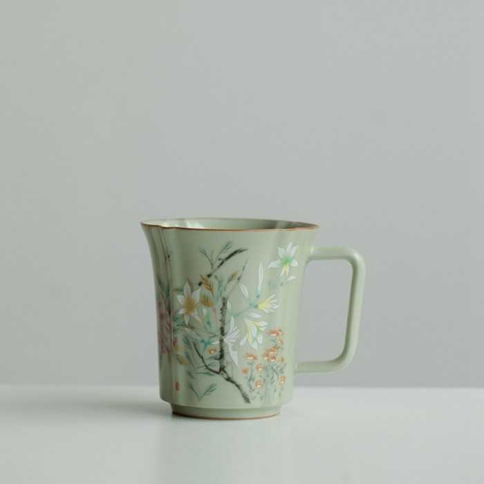 Ru Kiln–Inspired Ceramic Retro Coffee Cup (290 ml)