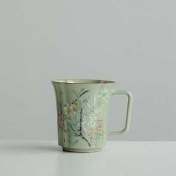Ru Kiln–Inspired Ceramic Retro Coffee Cup (290 ml)