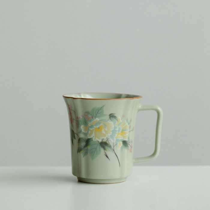 Ru Kiln–Inspired Ceramic Retro Coffee Cup (290 ml)