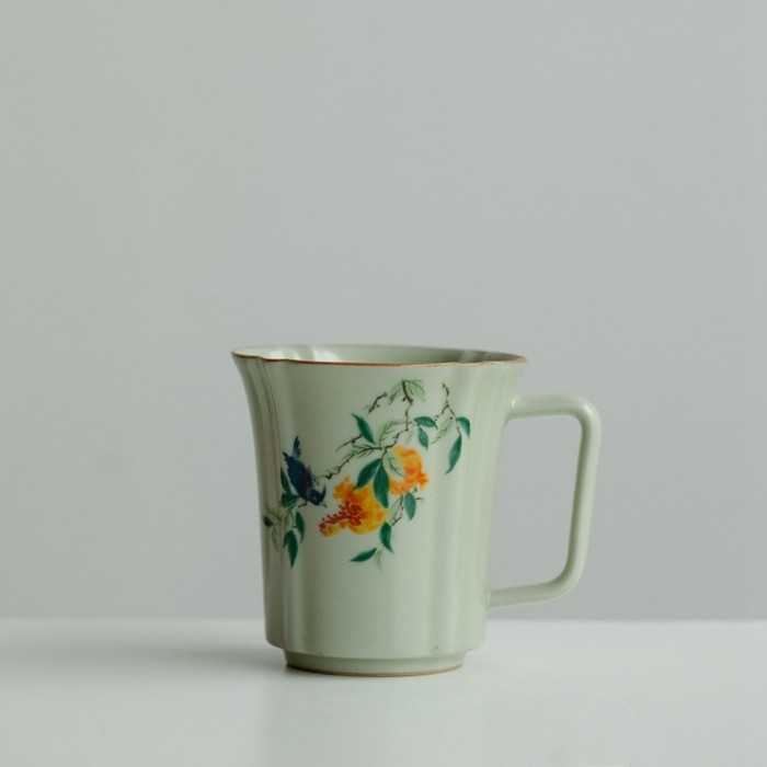 Ru Kiln–Inspired Ceramic Retro Coffee Cup (290 ml)