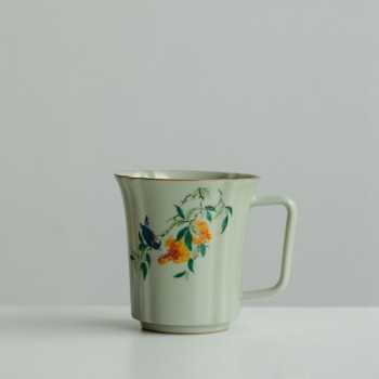 Ru Kiln–Inspired Ceramic Retro Coffee Cup (290 ml)