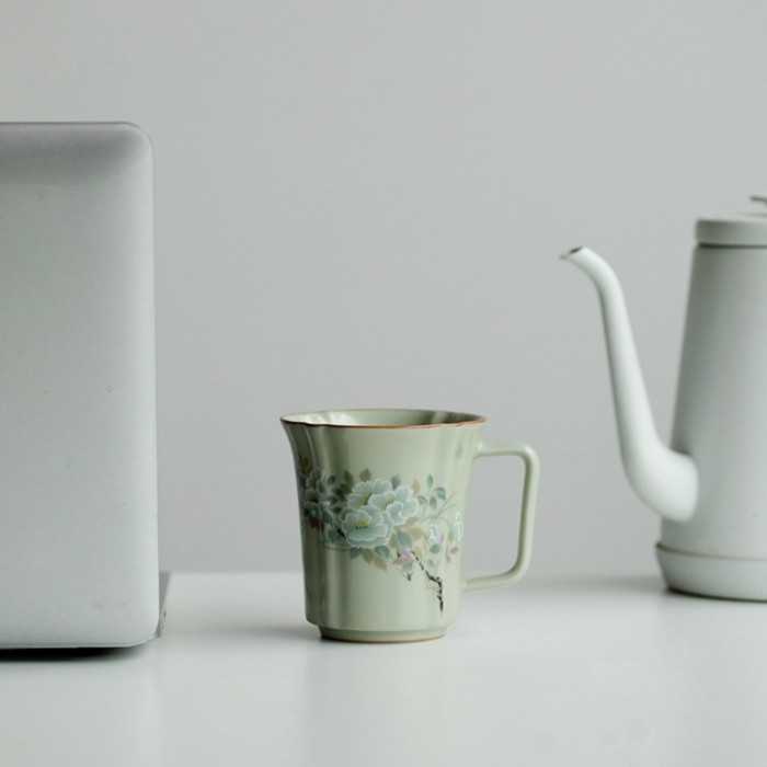 Ru Kiln–Inspired Ceramic Retro Coffee Cup (290 ml)