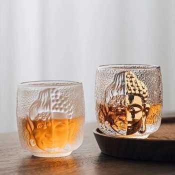 Zen-Inspired “One Thought” Glass Tea Cup 100ml