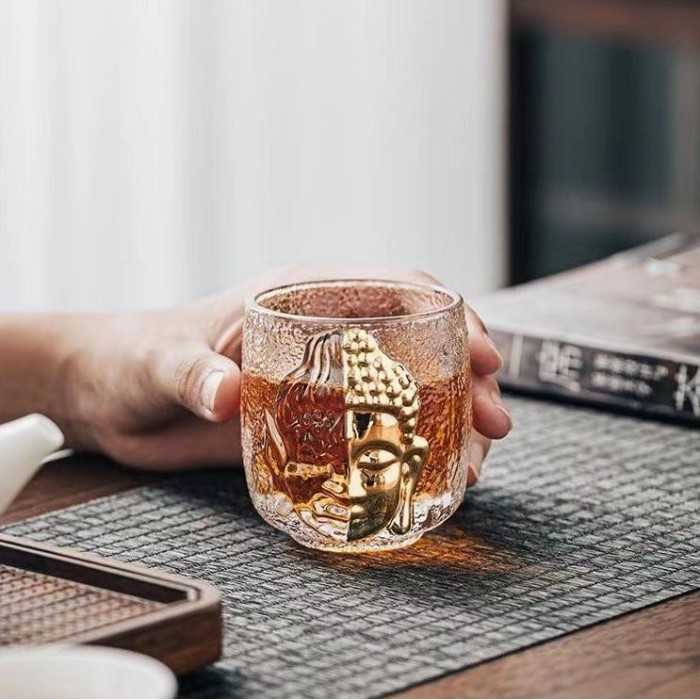 Zen-Inspired “One Thought” Glass Tea Cup 100ml