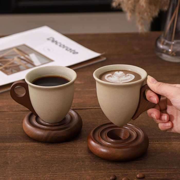 Vintage Chinese–Style Handmade Funnel Coffee Cup 250ml