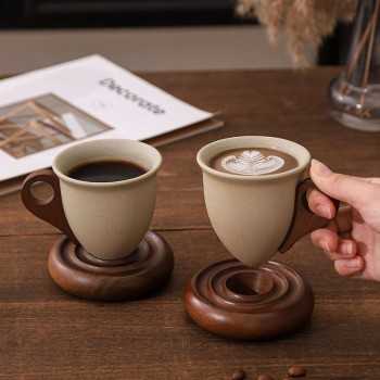 Vintage Chinese–Style Handmade Funnel Coffee Cup 250ml