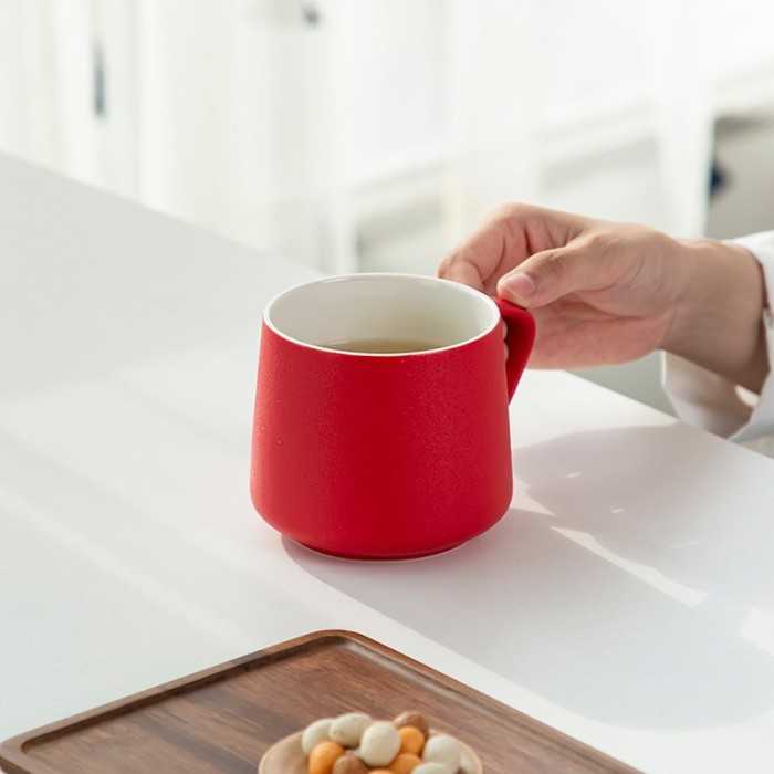 Simple Handmade Mug Ceramic Coffee Cup 420ml with FU Gift Box