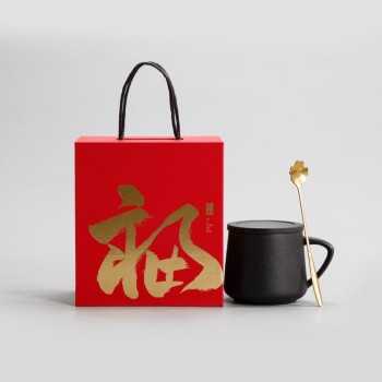 Simple Handmade Mug Ceramic Coffee Cup 420ml with FU Gift Box