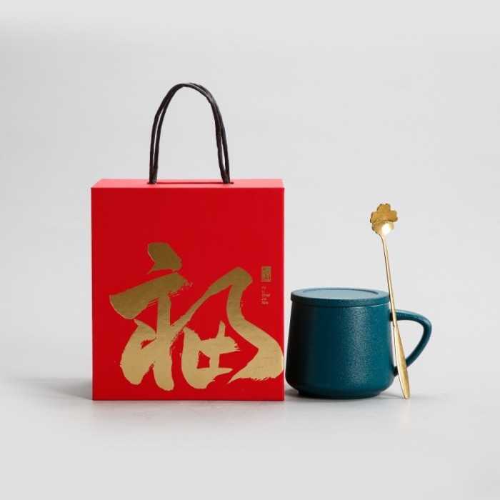 Simple Handmade Mug Ceramic Coffee Cup 420ml with FU Gift Box