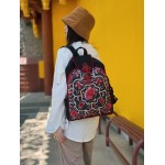 Peony - Handcrafted Vintage Ethnic Backpack Floral Embroidered Bag