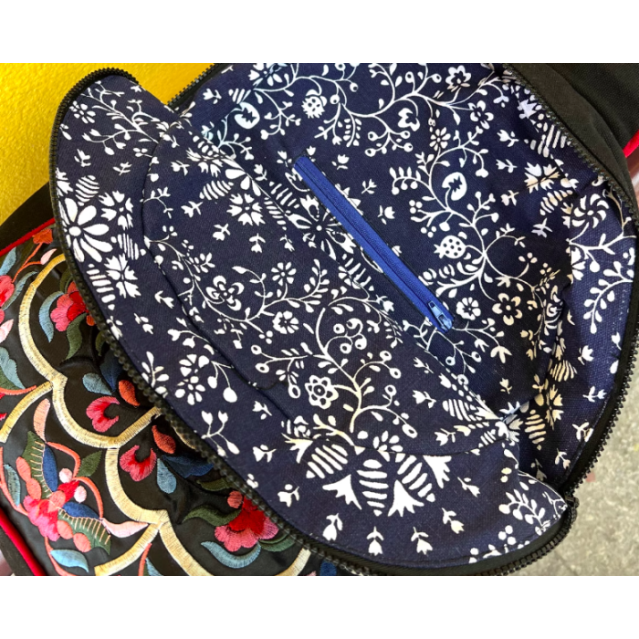 Peony - Handcrafted Vintage Ethnic Backpack Floral Embroidered Bag