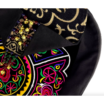 Mooras Handcrafted Vintage Ethnic Backpack Vine Embroidered Bag