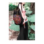 Mooras Handcrafted Vintage Ethnic Backpack Vine Embroidered Bag