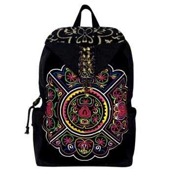 Mooras Handcrafted Vintage Ethnic Backpack Vine Embroidered Bag