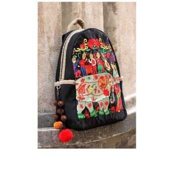 Mooras Handcrafted Vintage Ethnic Backpack Embroidered Bag Elephant
