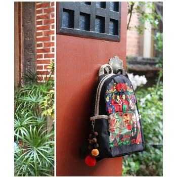 Mooras Handcrafted Vintage Ethnic Backpack Embroidered Bag Elephant