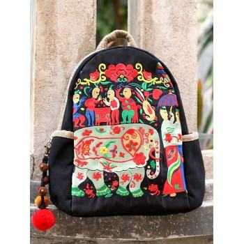 Mooras Handcrafted Vintage Ethnic Backpack Embroidered Bag Elephant