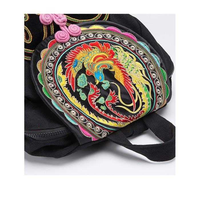 Mooras Handcrafted Vintage Ethnic Backpack Bee Embroidered Bag
