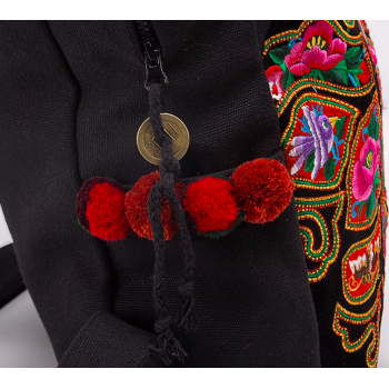 Mooras Handcrafted Vintage Ethnic Backpack Bee Embroidered Bag